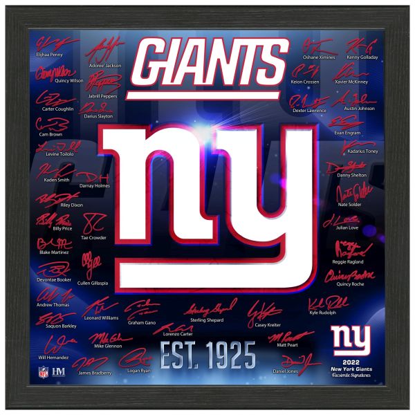 New York Giants NFL Signature Logo Bild 33x33cm