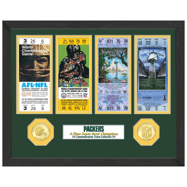 Green Bay Packers Super Bowl Championship Ticket Coin Frame