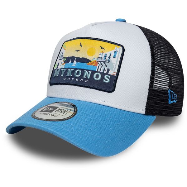 New Era A-Frame Mesh Trucker Cap - MYKONOS Greece