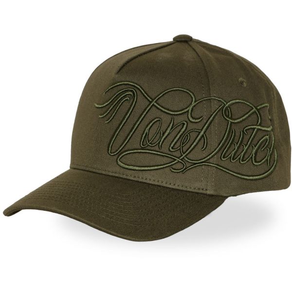 Von Dutch Trucker Snapback Cap - SCRIPT LOGO oliv