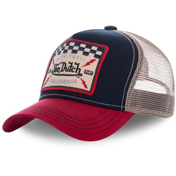 Von Dutch Trucker Mesh Snapback Cap - PATCHES navy