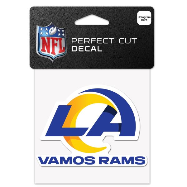 NFL Perfect Cut 10x10cm Aufkleber Los Angeles Rams SLOGAN