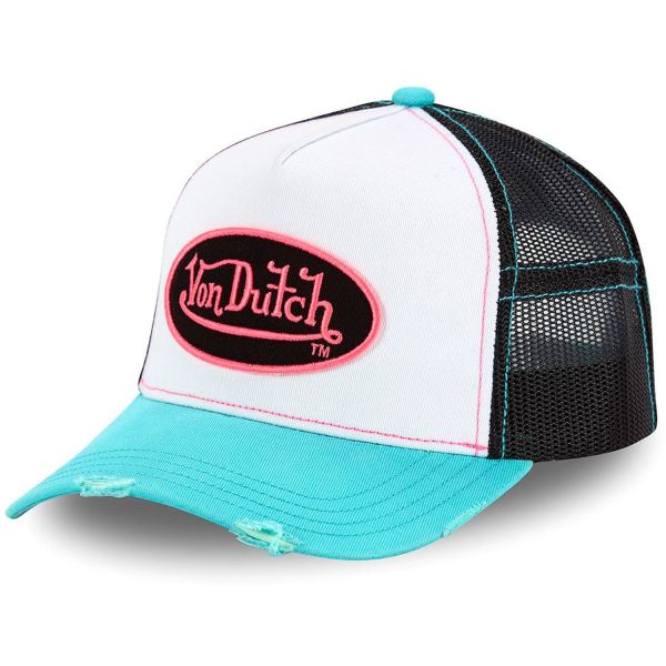 Von Dutch Trucker Mesh Snapback Cap - VINTAGE sky blue