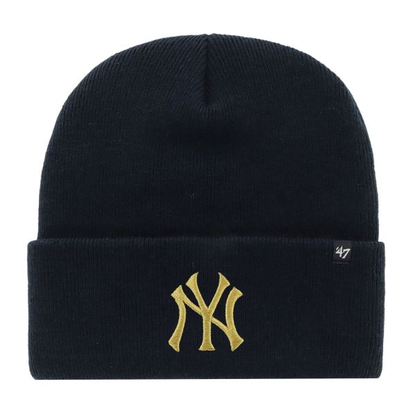 47 Brand Knit Beanie - HAYMAKER Metallic NY Yankees navy