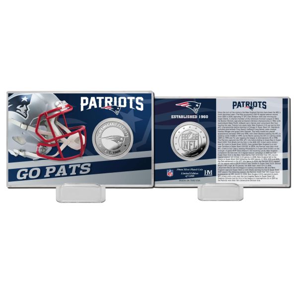NFL Team History Silver Coin Card - New England Patriots