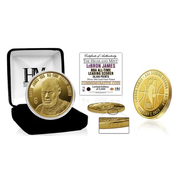 LeBron James Los Angeles Lakers All-Time Leading Scorer Coin
