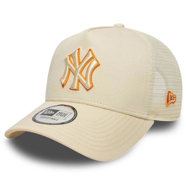 New Era A-Frame Trucker Cap - OUTLINE New York Yankees beige