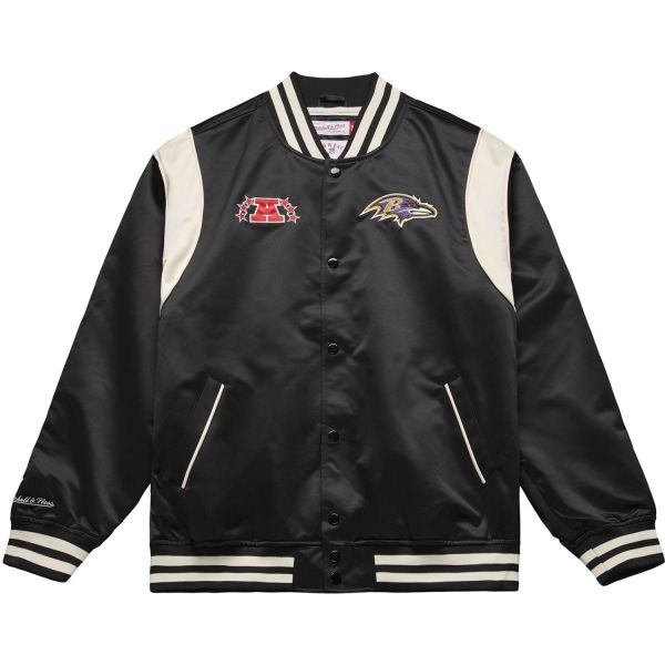 M&N Lightweight Satin Varsity Jacke Baltimore Ravens