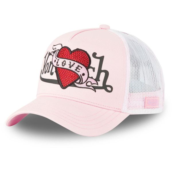 Von Dutch Damen Mesh Trucker Cap - HEART rosa