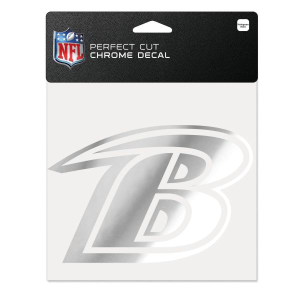 NFL Decal Sticker 15x15cm - CHROME Baltimore Ravens