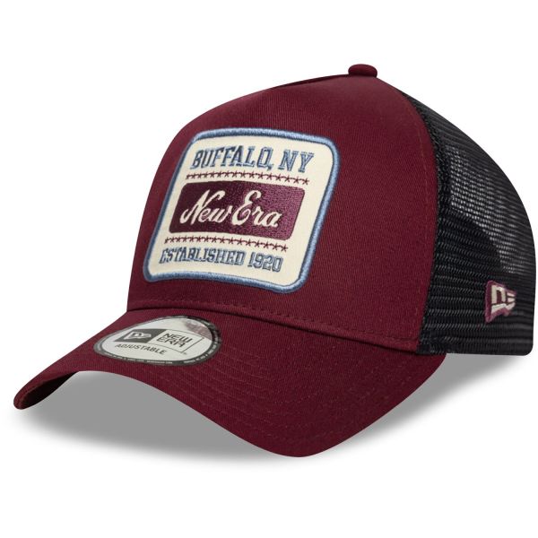New Era A-Frame Mesh Trucker Cap - BRAND PATCH rubis
