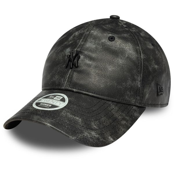 New Era 9Forty Damen Cap - KUNSTLEDER NY Yankees schwarz