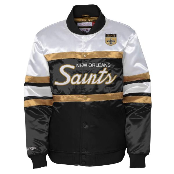 M&N Heavyweight Satin Jacket - SCRIPT New Orleans Saints