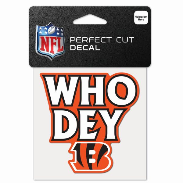 NFL Perfect Cut 10x10cm Aufkleber Cincinnati Bengals SLOGAN