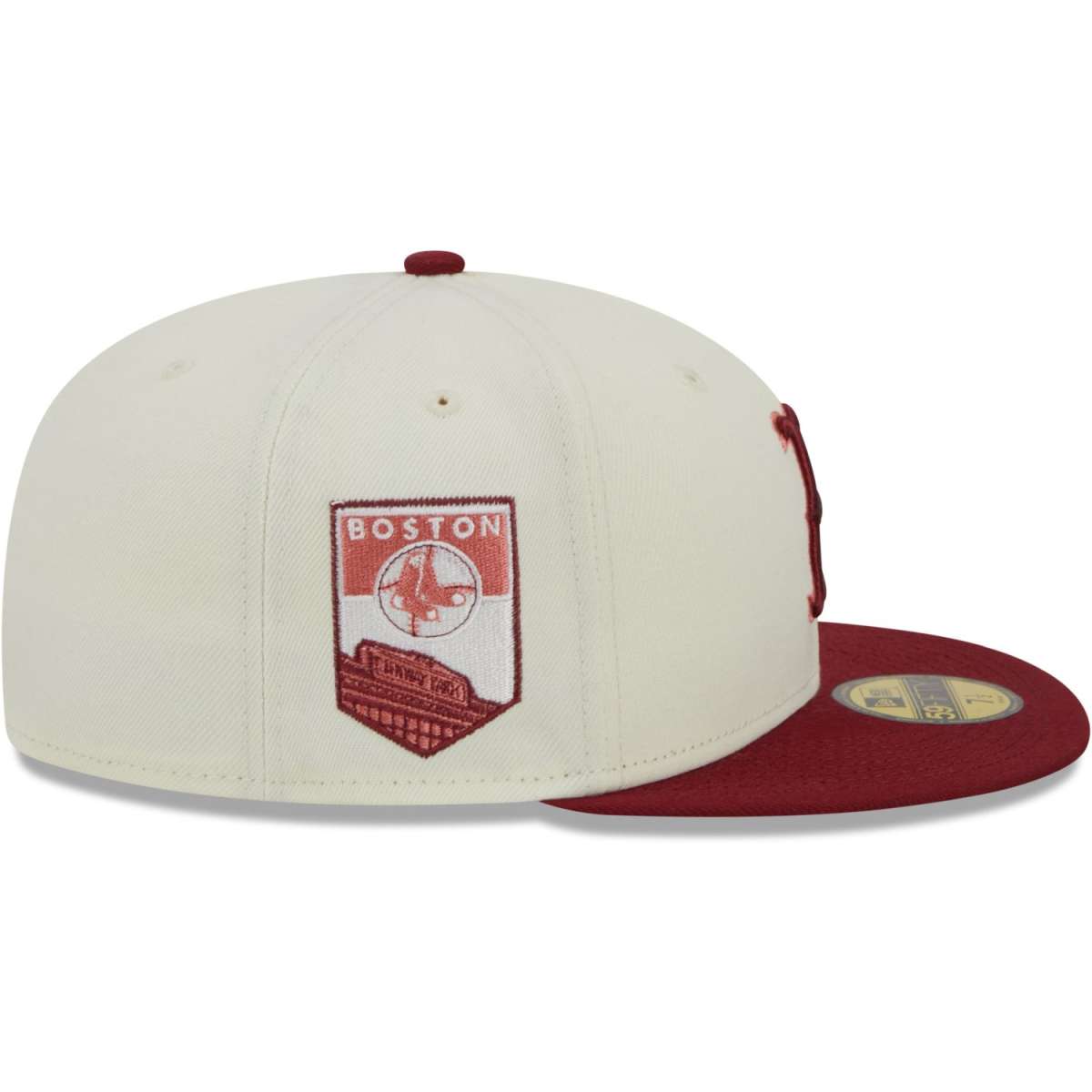 Casquette New Era 59Fifty Boston Red Sox - Taille Ajustée 7 1/4 - Rouge Et Blanc En Laine - Occasion En Bon état