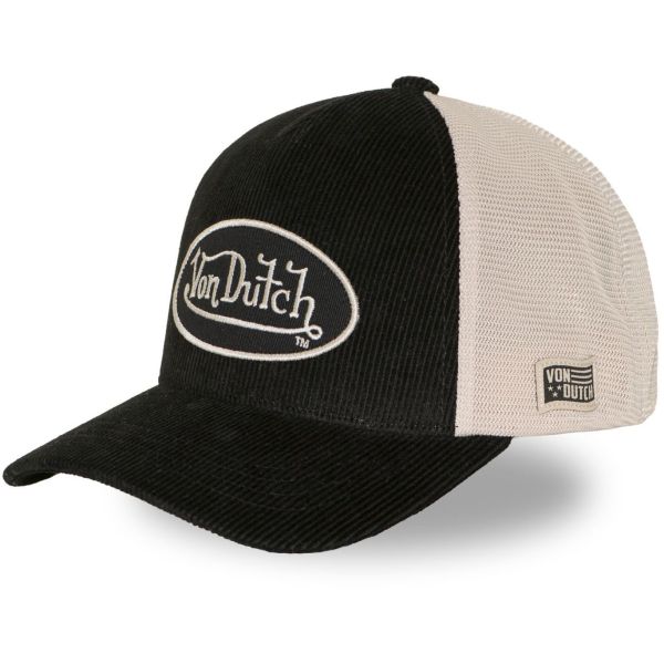 Von Dutch Trucker Mesh Snapback Cap OVAL PATCH Cord black