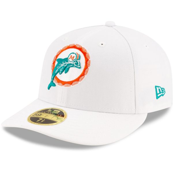 New Era 59Fifty Low Profile Cap - RETRO Miami Dolphins weiß
