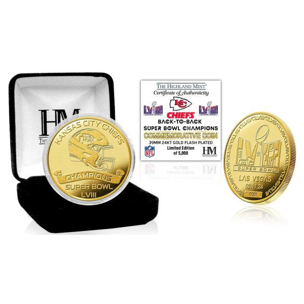 Kansas City Chiefs Super Bowl LVIII NFL Gold Flip Coin (39mm