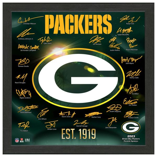 Green Bay Packers NFL Signature Logo Bild 33x33cm