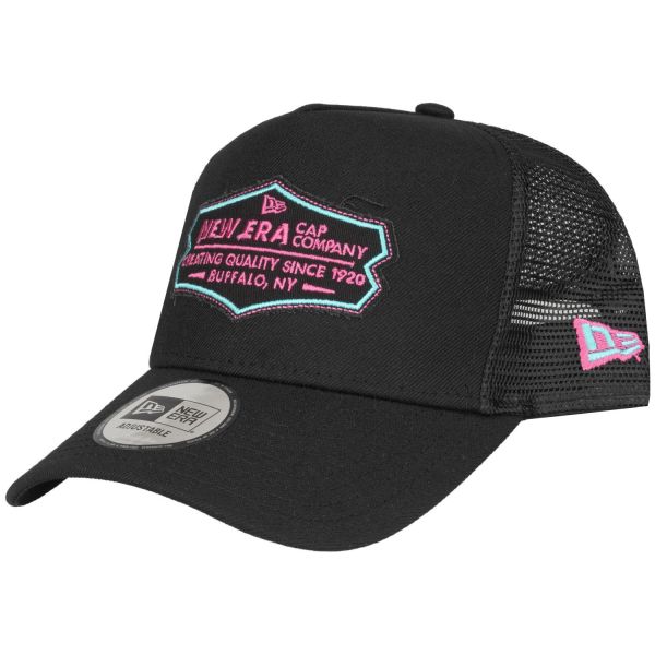 New Era Adjustable Trucker Cap - RETRO PATCH navy / chrome