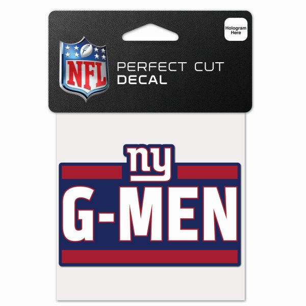NFL Perfect Cut 10x10cm Autocollant New York Giants SLOGAN