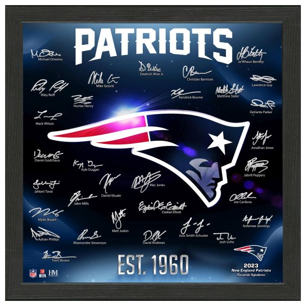 New England Patriots NFL Signature Logo Bild 33x33cm