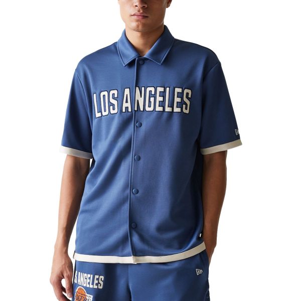 New Era Snap Button Shirt - WARUM UP Los Angeles Lakers