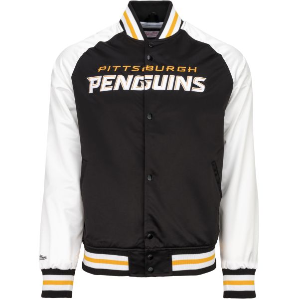 M&N Primetime Lightweight Satin Jacke - Pittsburgh Penguins