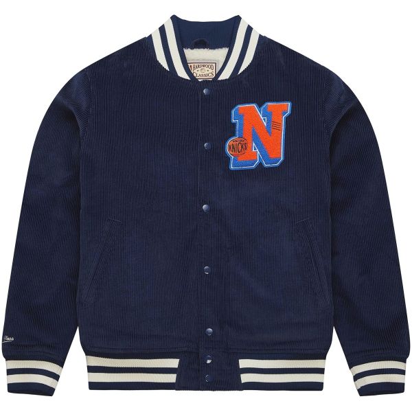 M&N Cord Sherpa Varsity College Jacket - New York Knicks