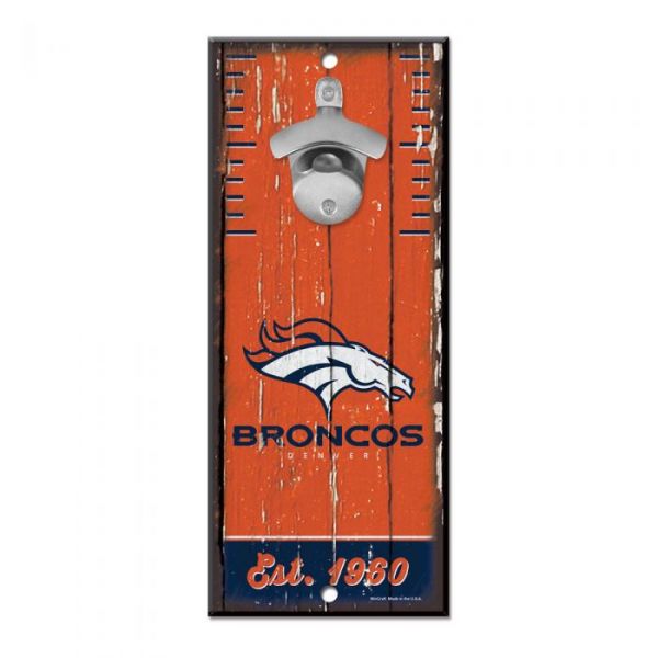 Wincraft BOTTLE OPENER Wood Sign - NFL Denver Broncos