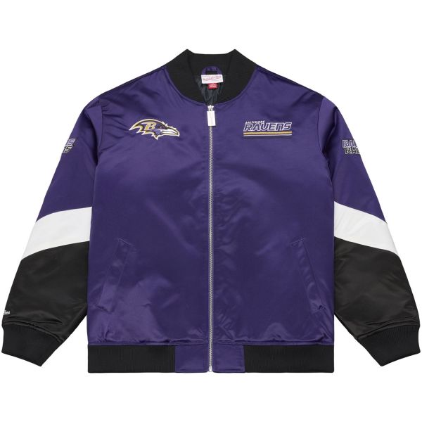M&N Midweight Satin Bomber Jacke Baltimore Ravens