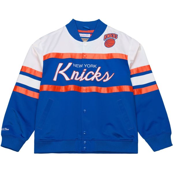 M&N Midweight Satin Varsity Jacket - New York Knicks