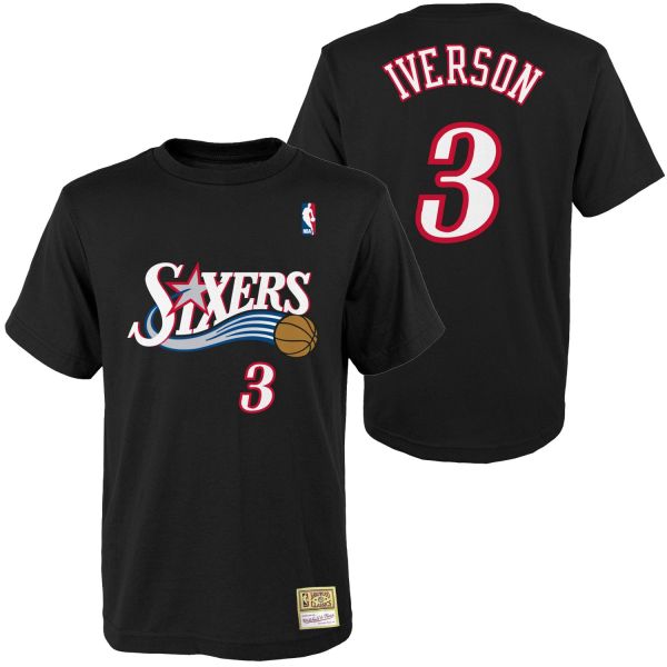 M&N Shirt - Philadelphia 76ers Allen Iverson schwarz