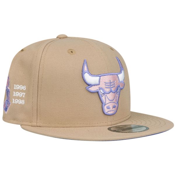 New Era 9Fifty Snapback Cap - Chicago Bulls camel purple