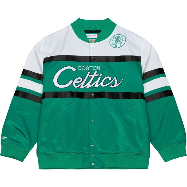 M&N Midweight Satin Varsity Jacket - Boston Celtics