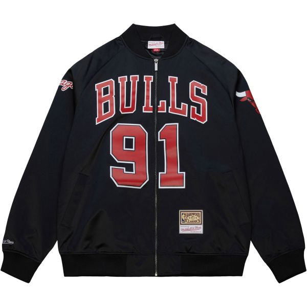 M&N Satin Bomber Veste - MAXXED Chicago Bulls Dennis Rodman