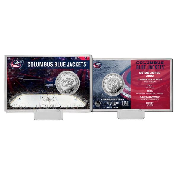 NHL Team History Silver Coin Card - Columbus Blue Jackets