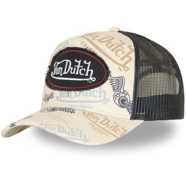 Von Dutch Trucker Mesh Snapback Cap - CAFE PATCH beige
