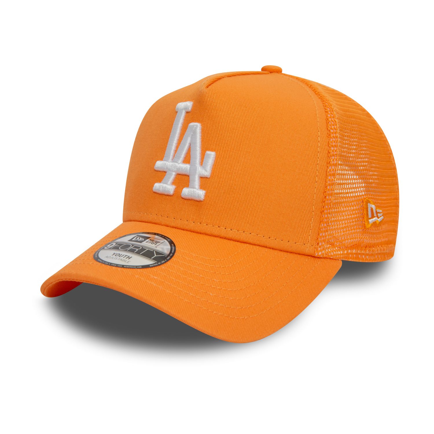 Casquette Los Angeles Dodgers Orange Pour Enfants - New Era Trucker Cap - Taille Unique, Ajustable