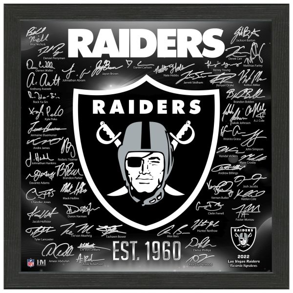 Las Vegas Raiders NFL Signature Logo Bild 33x33cm