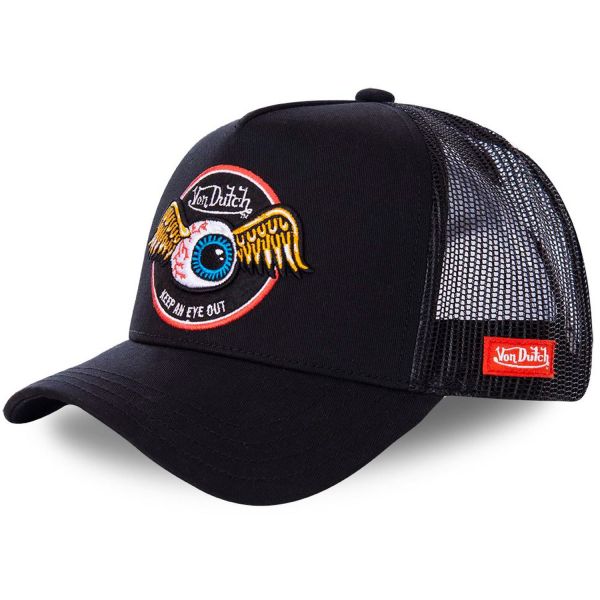 Von Dutch Trucker Mesh Snapback Cap - PATCHES schwarz