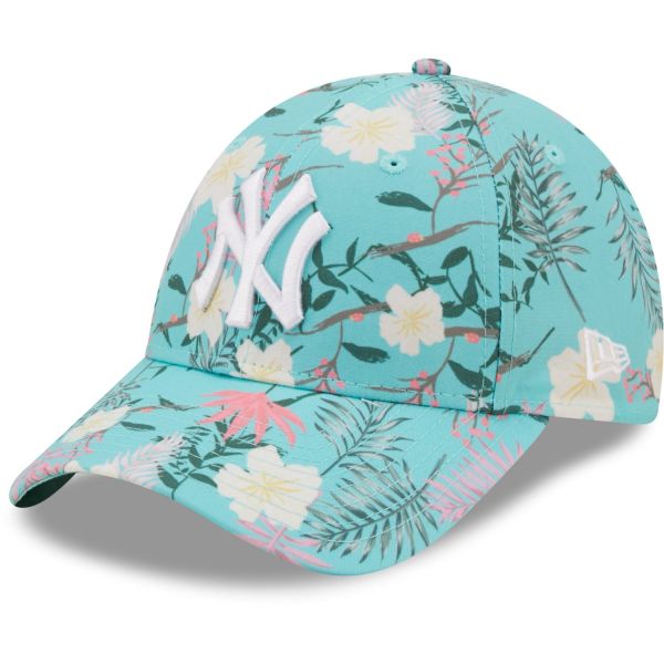 New Era 9Forty Damen Cap - FLORAL New York Yankees sky blue