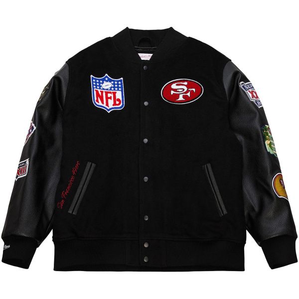 Mitchell & Ness Varsity Jacke BLACK San Francisco 49ers