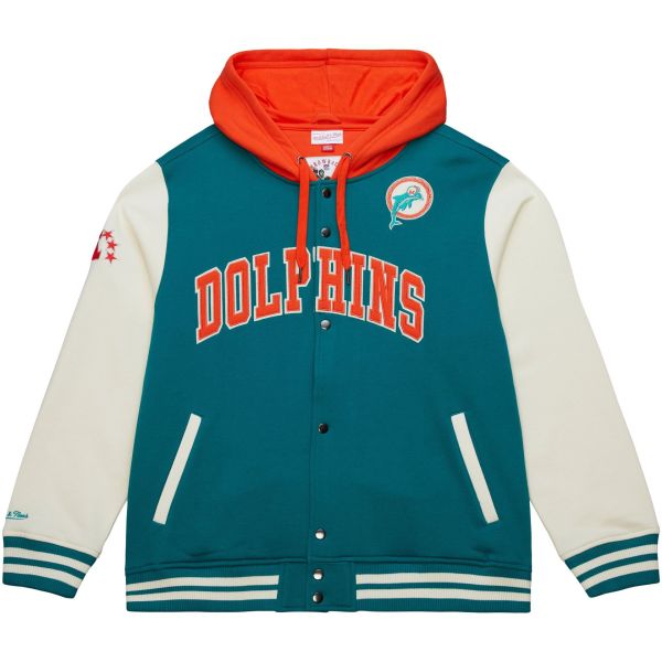 M&N Midweight Hooded Fleece Jacket - NFL Miami Dolphins
