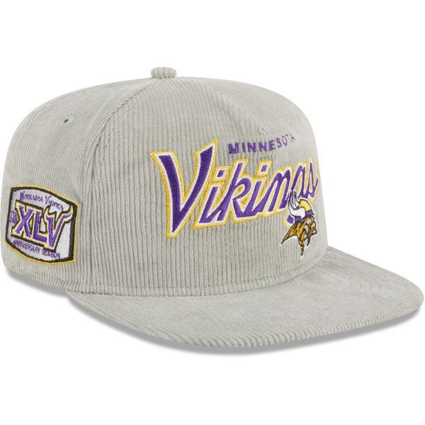 New Era Golfer Snapback Cap - CORD Minnesota Vikings grey