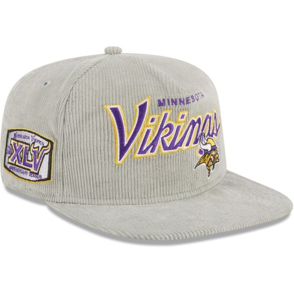 New Era Golfer Snapback Cap - CORD Minnesota Vikings gris