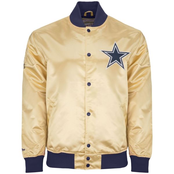 M&N Lightweight Satin Veste - Dallas Cowboys gold