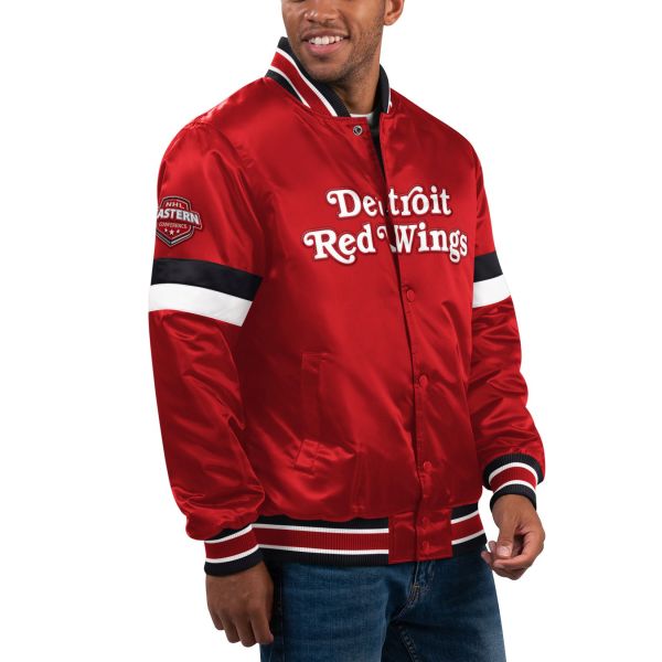 STARTER NHL Detroit Red Wings HOMEGAME Varsity Satin Jacket