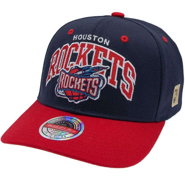 M&N Stretch Snapback Classic Red Cap - Houston Rockets