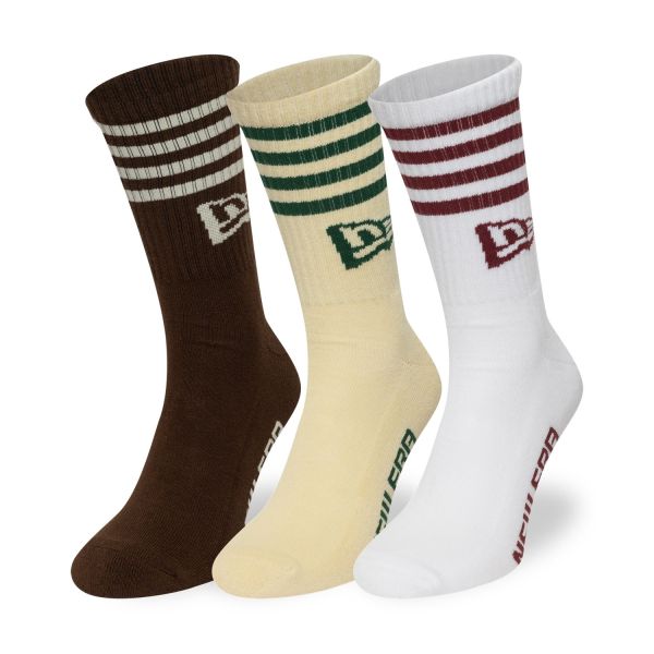 New Era Unisex Chaussettes - STRIPE CREW 3-pack